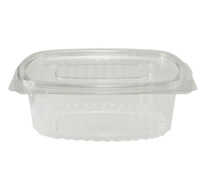 50 Stück rPET Klappboxen oval, 2000ml, 221x197x80mm, transparent 50 Stück rPET Klappboxen oval, 2000ml, 221x197x80mm, transparent