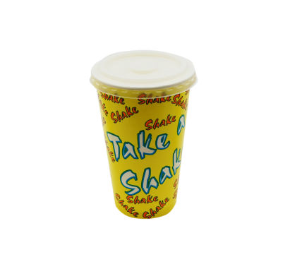 50 Stück Milchshake Becher, 400ml, gelb, mit Druck