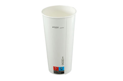 1000 Stück Pappbecher, Trinkbecher 500ml, Ø90mm, weiß 1000 Stück Pappbecher, Trinkbecher 500ml, Ø90mm, weiß