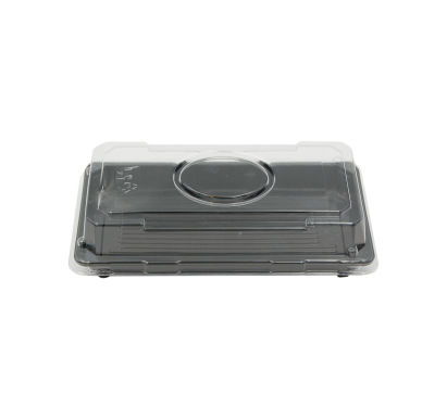 600 Stück Sushi- Tray, Sushi Schale, schwarz mit Deckel, Größe S, 170x90x45mm (410)