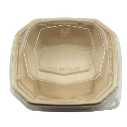 200 Stück rPET Deckel für DUNI Salatschale OCTA 1000ml, Ø224mm, transparent