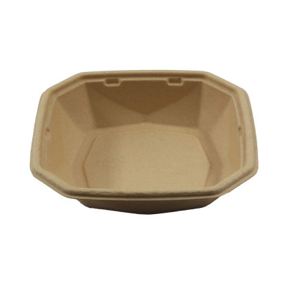 400 Stück DUNI Salatschale OCTA 1000ml, Ø224mm, braun, aus Bagasse