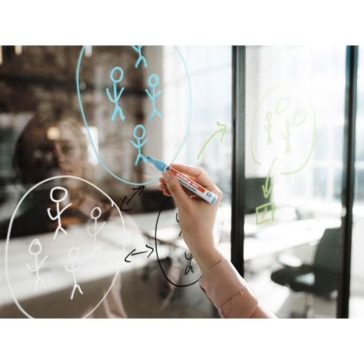 edding 1 Stück 90 Glassboard Marker, weiß