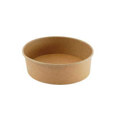300 Stück Bio Kraft- Bowl, Salatschale 1100ml, Ø185mm, braun, Kraftpapier, mit Deckel