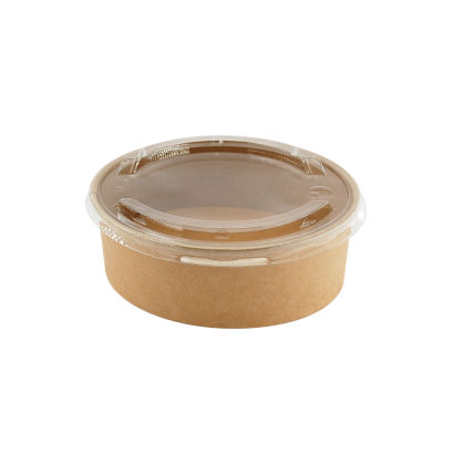 50 Stück Bio Kraft- Bowl, Salatschale 1100ml, Ø185mm, braun, Kraftpapier, mit Deckel