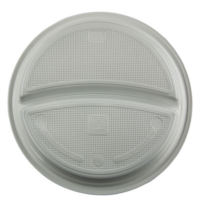 800 Stück Mehrweg Plastik- Menüteller PP Ø22cm, 2-geteilt, weiß