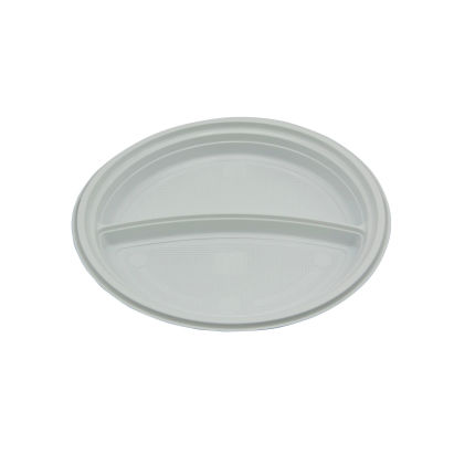800 Stück Mehrweg Plastik- Menüteller PP Ø22cm, 2-geteilt, weiß