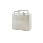 500 Stück Papiertragetaschen 18+8x22cm, 70gr. mit Griff, weiß