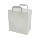 25 Stück Papiertragetaschen 26+14x31cm, 70gr. mit Griff, weiß