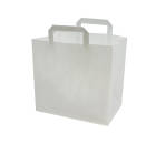 250 Stück Papiertragetaschen 26+20x28cm, 70gr. mit Griff, weiß