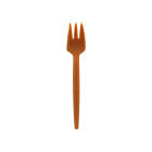 Bittner 250 Stück WPC Mehrweg- Kuchengabel mit Schneide, 13,2cm, braun