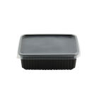 50 Stück Unischale PP, 1000ml, 180x133mm, Mehrweg, schwarz mit Deckel