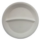 600 Stück Bio Bagasse Menüteller, Ø26cm, 2-geteilt, weiß