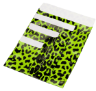 1000 Stück Papier Flachbeutel 89412F, Kraftpapier, Leo grün-schwarz, 70g/m², 70x90mm