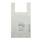 1000 Stück Bio Hemdchentragetasche, Shopper, 32+18x55cm, 14my, geblockt, weiß mit Druck