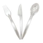 6000 Stück Premium Mehrweg-Besteckset 18cm, transparent (1xGabel, 1xMesser + 1xLöffel)