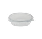TOP 500 Stück rPET Klappboxen oval, 375ml, 148x132x45mm, transparent