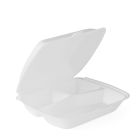 100 Stück Warmhalte- Menüboxen XPS IP4 3-geteilt, 245x210x72mm, laminiert, weiß
