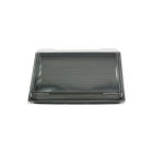 100 Stück Sushi-Tray, Sushi Schale, schwarz mit Deckel, Größe XXL, 255x184x45mm (414)