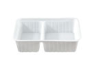 1000 Stück Imbiss- Snackschale, Plastikschale PP, A38, 850ml, 2-geteilt, 190x135x42mm, weiß