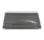 PW 200 Stück Sushi- Tray, Sushi Schale, schwarz mit Deckel, Größe XL, 215x135x45mm (413)