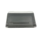 PW 100 Stück Sushi-Tray, Sushi Schale, schwarz mit Deckel, Größe L, 180x125x45mm (412)