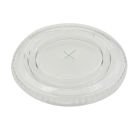 50 Stück APET Deckel flach, Ø95mm, mit Kreuzschlitz, transparent, für Smoothie Becher 260ml - 500ml