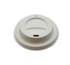 All natural 50 Stück Bio Bagasse Kaffeedeckel Ø80mm, biologisch abbaubar, weiß