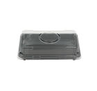 PW 100 Stück Sushi-Tray, Sushi Schale, schwarz mit Deckel, Größe M, 166x115x45mm (411)