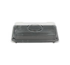 PW 100 Stück Sushi-Tray, Sushi Schale, schwarz mit Deckel, Größe S, 170x90x45mm (410)