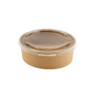 300 Stück Bio Kraft- Bowl, Salatschale 1100ml, Ø185mm, braun, Kraftpapier, mit Deckel