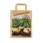 250 Stück Papiertragetaschen, 220+100x280mm, 90g, braun Kartoffel Druck, 2,5 KG