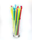 250 Stück Mehrweg Plastik- Löffelhalme Strohhalme 200mm Ø6mm, bunt