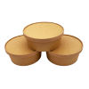 50 Stück Bio Kraft- Bowl, Salatschale 1100ml , Ø185mm, braun, Kraftpapier