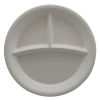 PW 600 Stück Bio Bagasse Menüteller, Ø26cm, 3-geteilt, weiß
