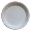 PW 100 Stück Bio Bagasse Menüteller, Ø26cm, ungeteilt, weiß