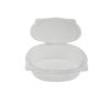 TOP 500 Stück rPET Klappboxen oval, 375ml, 148x132x45mm, transparent