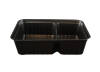250 Stück Imbiss- Snackschale, Plastikschale PP, A38, 850ml, 2-geteilt, 190x135x42mm, schwarz