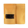 50 Stück Kraft Standbodenbeutel, 110x185+65mm, 250ml / 70g, 40my, braun, mit Fenster