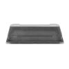 100 Stück Sushi-Tray, Sushi Schale, schwarz mit Deckel, Größe XS, 90x200mm (415)