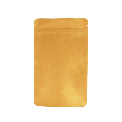 50 Stück Kraft Standbodenbeutel, 130x225+70mm, 500ml / 100g, 40my, braun, ohne Fenster