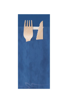 520 Stück Bestecktasche mit Serviette 200x85mm, blau