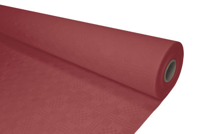 1 Stück Papier- Tischdecke für Biertische 100cm x 50m Damast, bordeaux