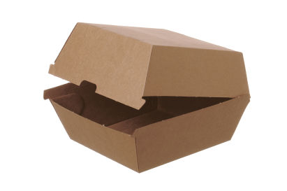 100 Stück Warmhalte- Hamburger Box Wellpappe 130x130x90mm, braun