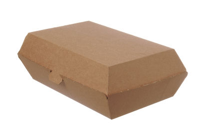 100 Stück Warmhalte- Lunchbox Wellpappe M, 190x110x70mm, braun