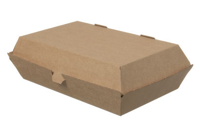 100 Stück Warmhalte- Lunchbox Wellpappe L, 215x120x75mm, braun