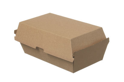 100 Stück Warmhalte- Lunchbox Wellpappe S, 175x90x80mm, braun