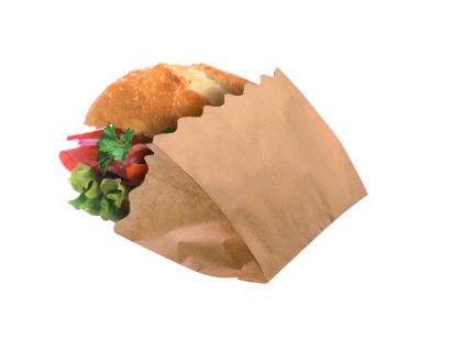 2000 Stück Mini Snackbeutel Brötchentasche Snackwelle Easy Line 120x50x90mm, braun
