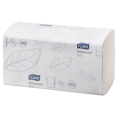 3750 Stück Tork 290143 H3 Papierhandtücher, 2-lagig, 23x23cm, Zick-Zack Falz, Advanced, weiß